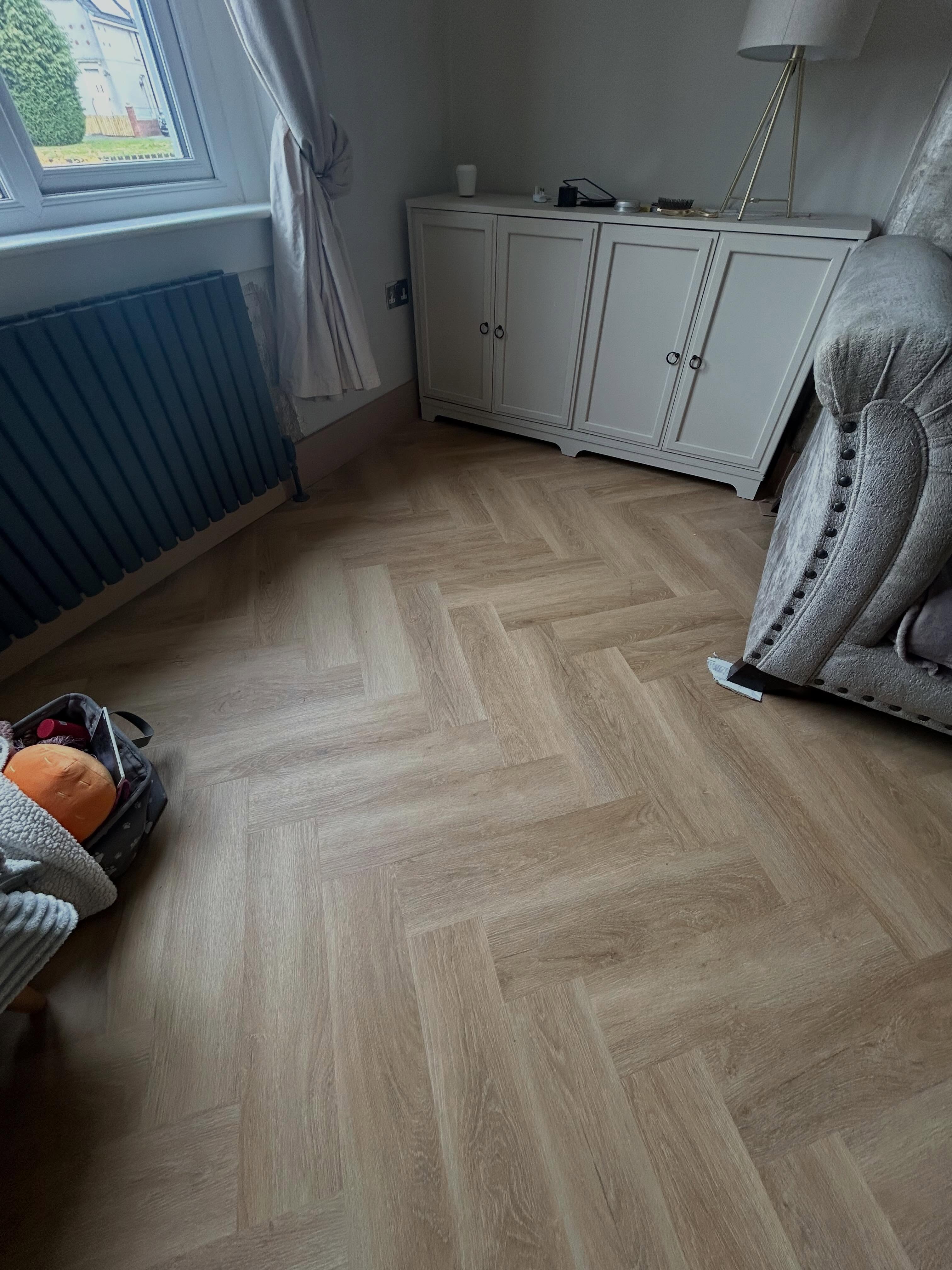 Professional herringbone pattern flooring Bellshill